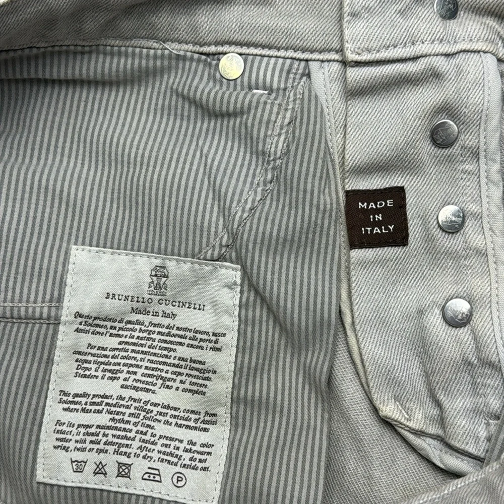Brunello Cucinelli Men's Dyed Denim 5-Pocket Jeans Tapered Leg Button Fly Slim
